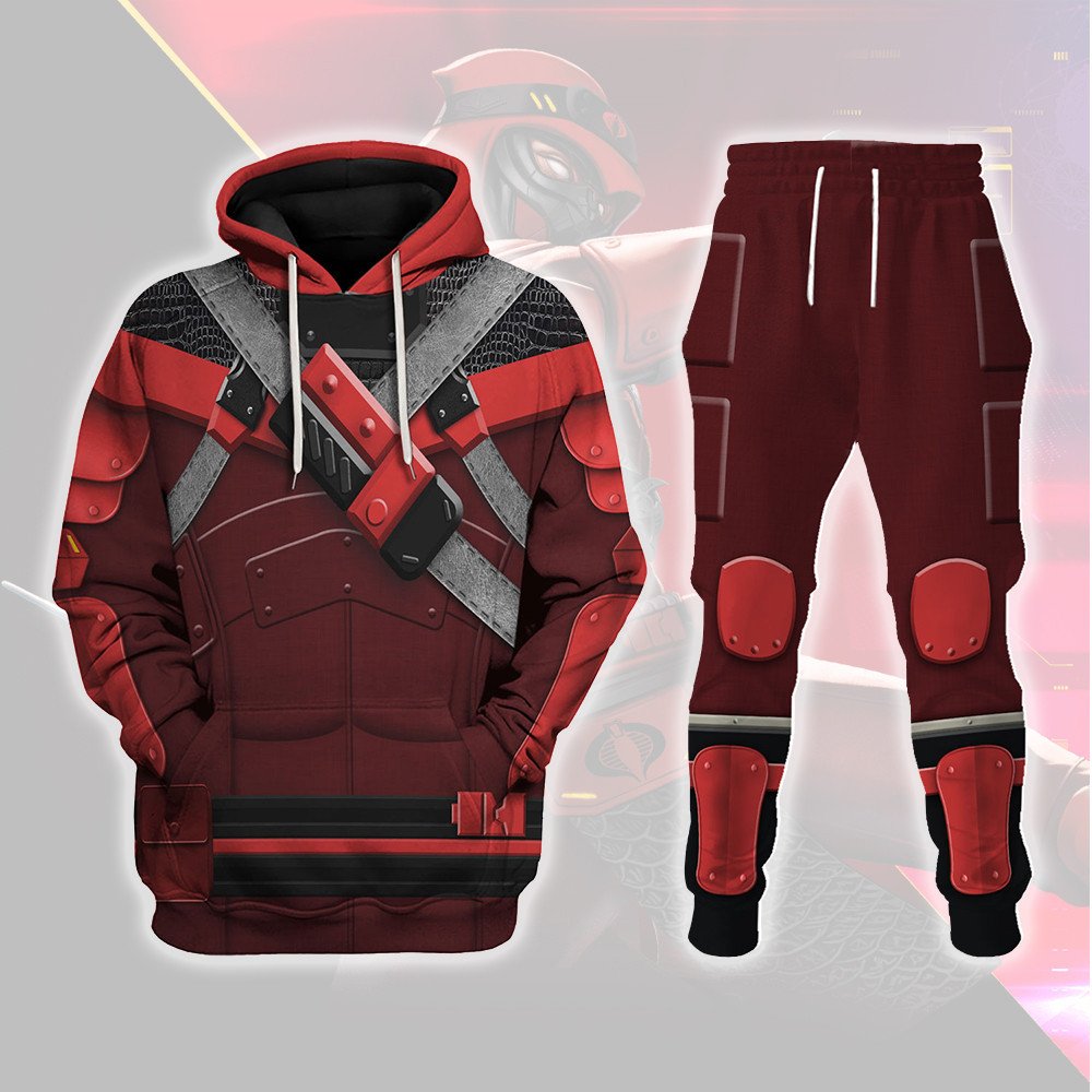 CustomsPig Red Ninja Viper Costumes Hoodie Sweatshirt T-Shirt Tracksuit