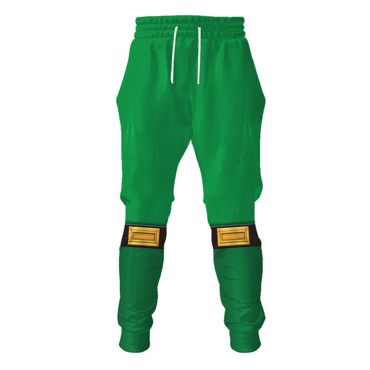 CustomsPig Power Rangers Ninja Storm Green Ranger Costumes Hoodie Sweatshirt T-shirt Tracksuit