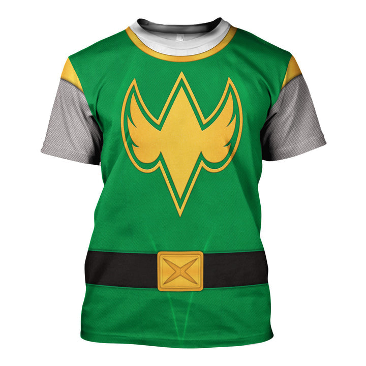 CustomsPig Power Rangers Ninja Storm Green Ranger Costumes Hoodie Sweatshirt T-shirt Tracksuit