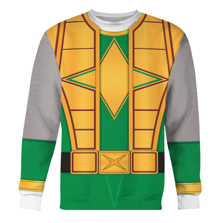 CustomsPig Power Rangers Ninja Storm Green Samurai Ranger Costumes Hoodie Sweatshirt T-shirt Tracksuit