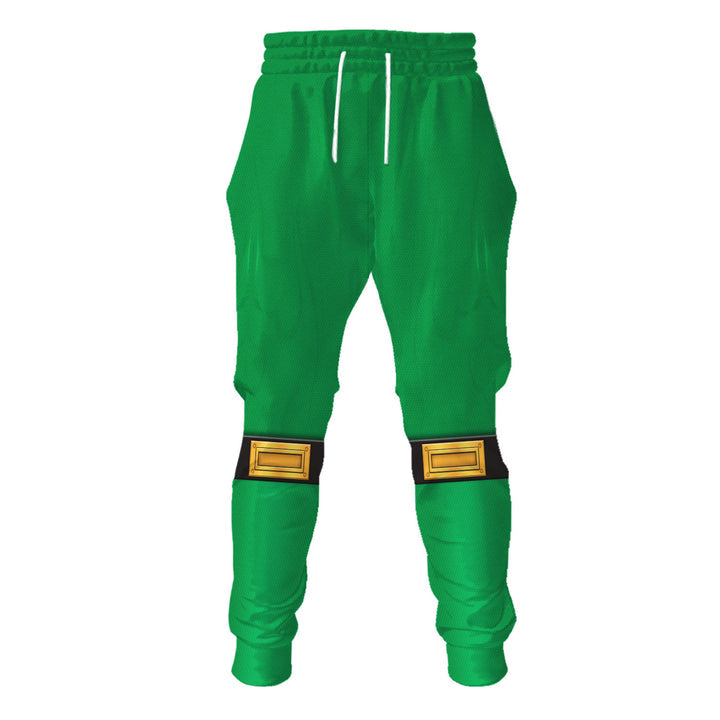 HumansBold Power Rangers Ninja Storm Green Samurai Ranger Hockey Jersey