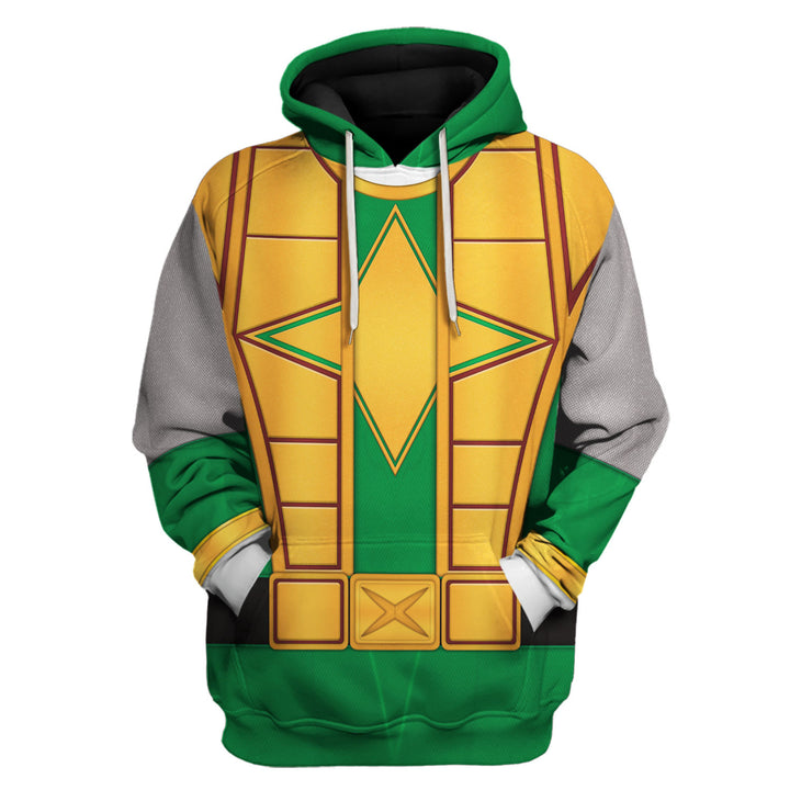 CustomsPig Power Rangers Ninja Storm Green Samurai Ranger Costumes Hoodie Sweatshirt T-shirt Tracksuit