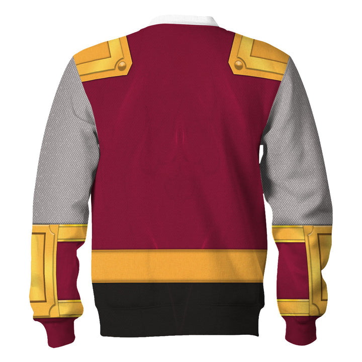 CustomsPig Power Rangers Ninja Storm Crimson Thunder Ranger Costumes Hoodie Sweatshirt T-shirt Tracksuit