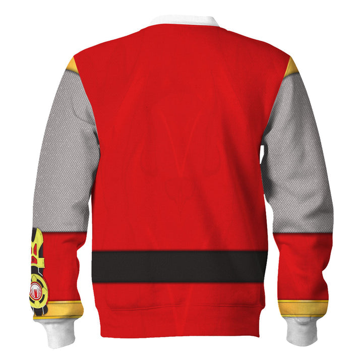 CustomsPig Power Rangers Ninja Storm Red Ranger Costumes Hoodie Sweatshirt T-shirt Tracksuit