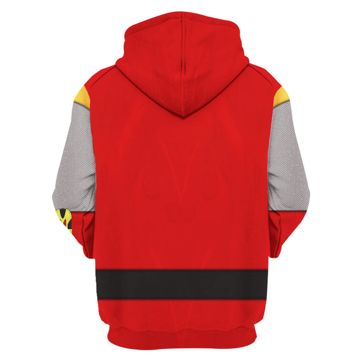 CustomsPig Power Rangers Ninja Storm Red Ranger Costumes Hoodie Sweatshirt T-shirt Tracksuit