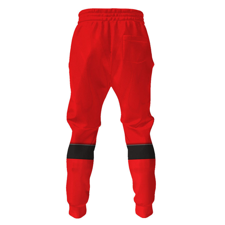 CustomsPig Power Rangers Ninja Storm Red Ranger Costumes Hoodie Sweatshirt T-shirt Tracksuit