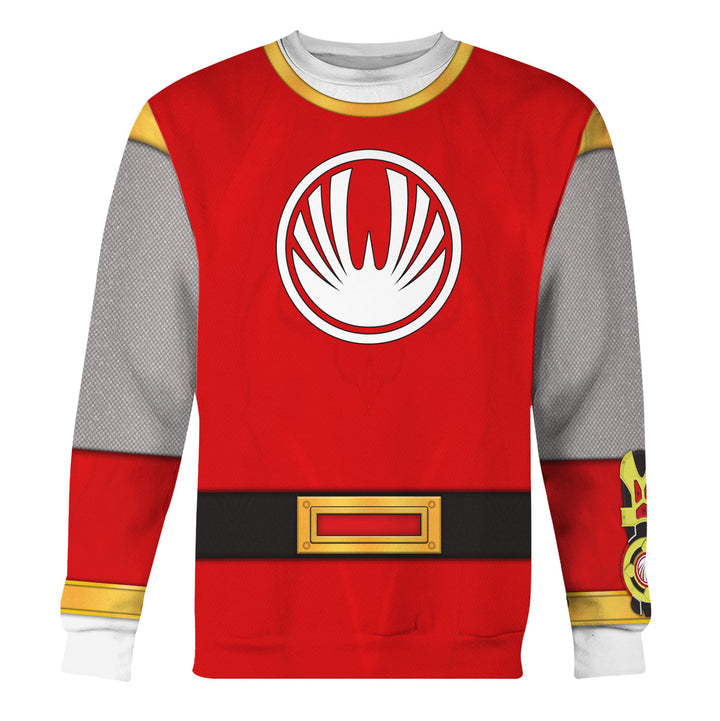 CustomsPig Power Rangers Ninja Storm Red Ranger Costumes Hoodie Sweatshirt T-shirt Tracksuit