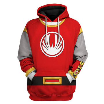 CustomsPig Power Rangers Ninja Storm Red Ranger Costumes Hoodie Sweatshirt T-shirt Tracksuit