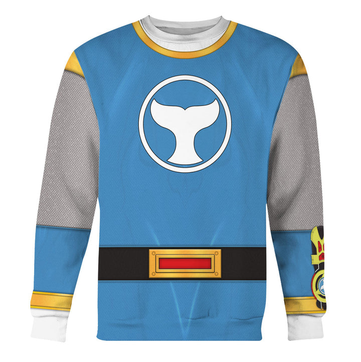 CustomsPig Power Rangers Ninja Storm Blue Ranger Costumes Hoodie Sweatshirt T-shirt Tracksuit