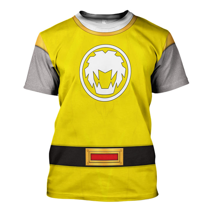 CustomsPig Power Rangers Ninja Storm Yellow Ranger Costumes Hoodie Sweatshirt T-shirt Tracksuit