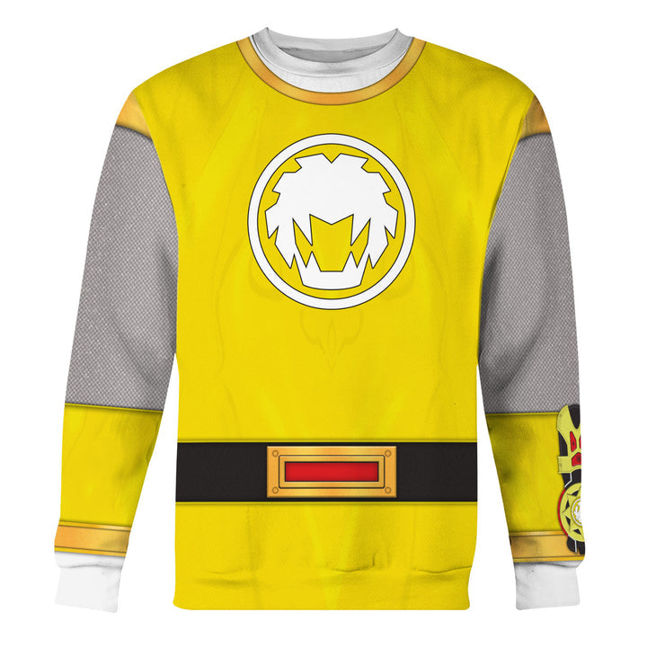 CustomsPig Power Rangers Ninja Storm Yellow Ranger Costumes Hoodie Sweatshirt T-shirt Tracksuit