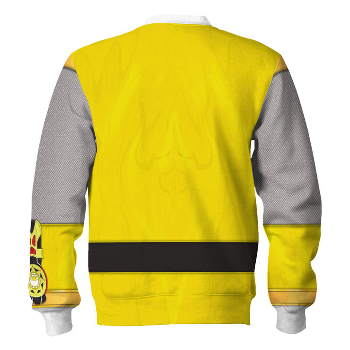 CustomsPig Power Rangers Ninja Storm Yellow Ranger Costumes Hoodie Sweatshirt T-shirt Tracksuit