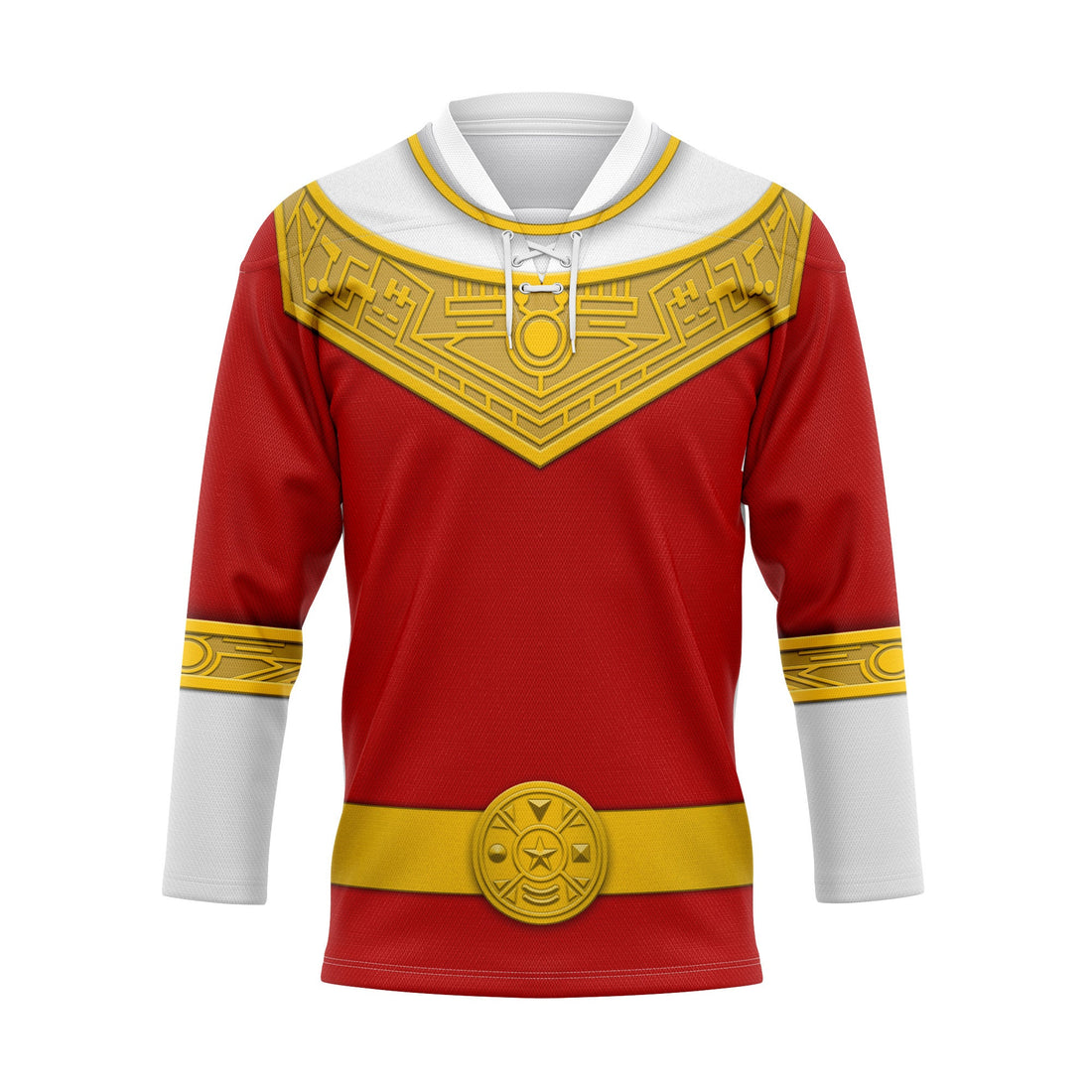 HumansBold Red Power Rangers Zeo Hockey Jersey