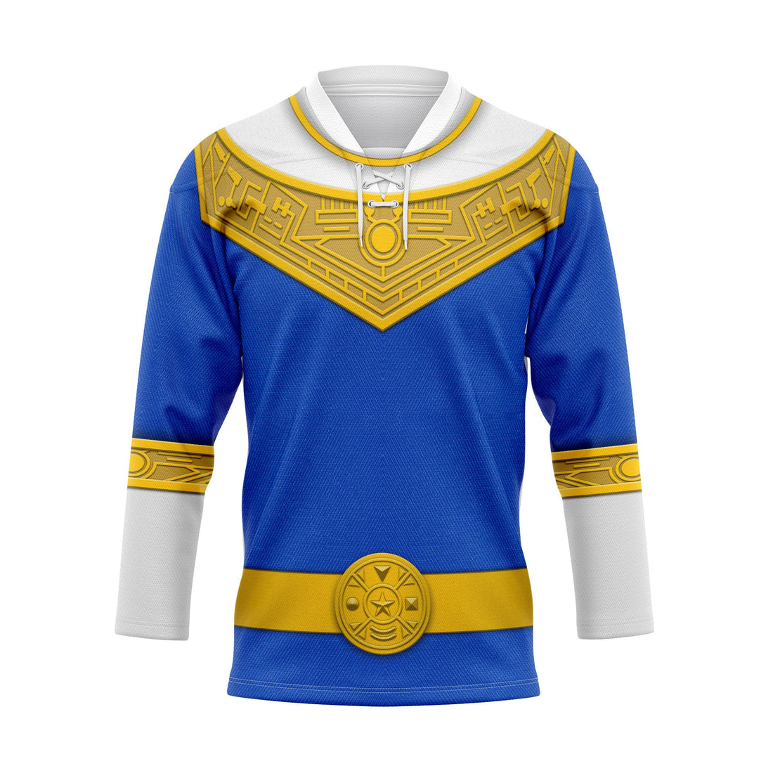 HumansBold Blue Power Rangers Zeo Hockey Jersey