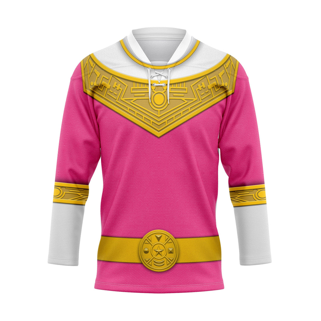 HumansBold Pink Power Rangers Zeo Hockey Jersey