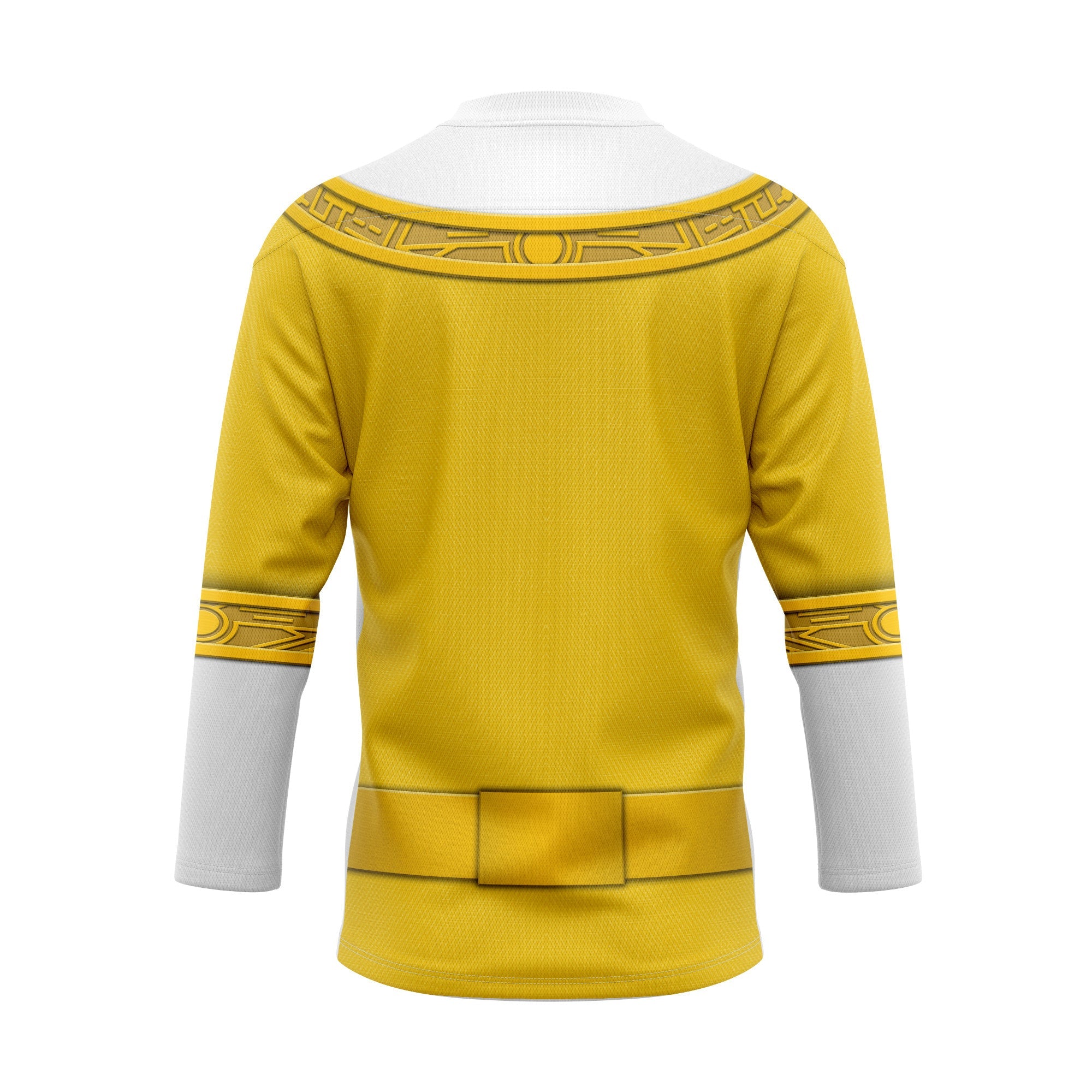 HumansBold Yellow Power Rangers Zeo Hockey Jersey