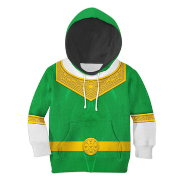 CustomsPig Green Power Rangers Zeo Costumes Hoodie Sweatshirt T-shirt Kid Tops
