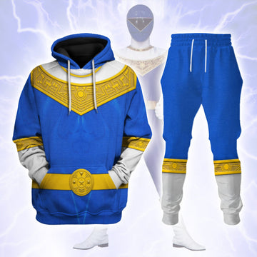 CustomsPig Blue Power Rangers Zeo Costumes Hoodie Sweatshirt T-shirt Tracksuit