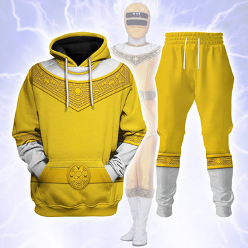 CustomsPig Yellow Power Rangers Zeo Costumes Hoodie Sweatshirt T-shirt Tracksuit