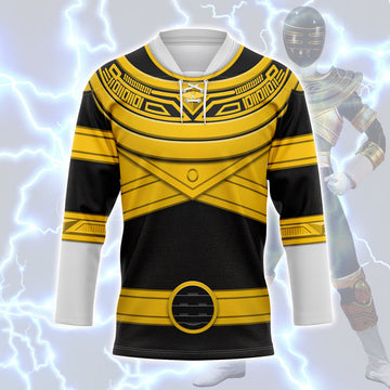 HumansBold Gold Power Rangers Zeo Hockey Jersey