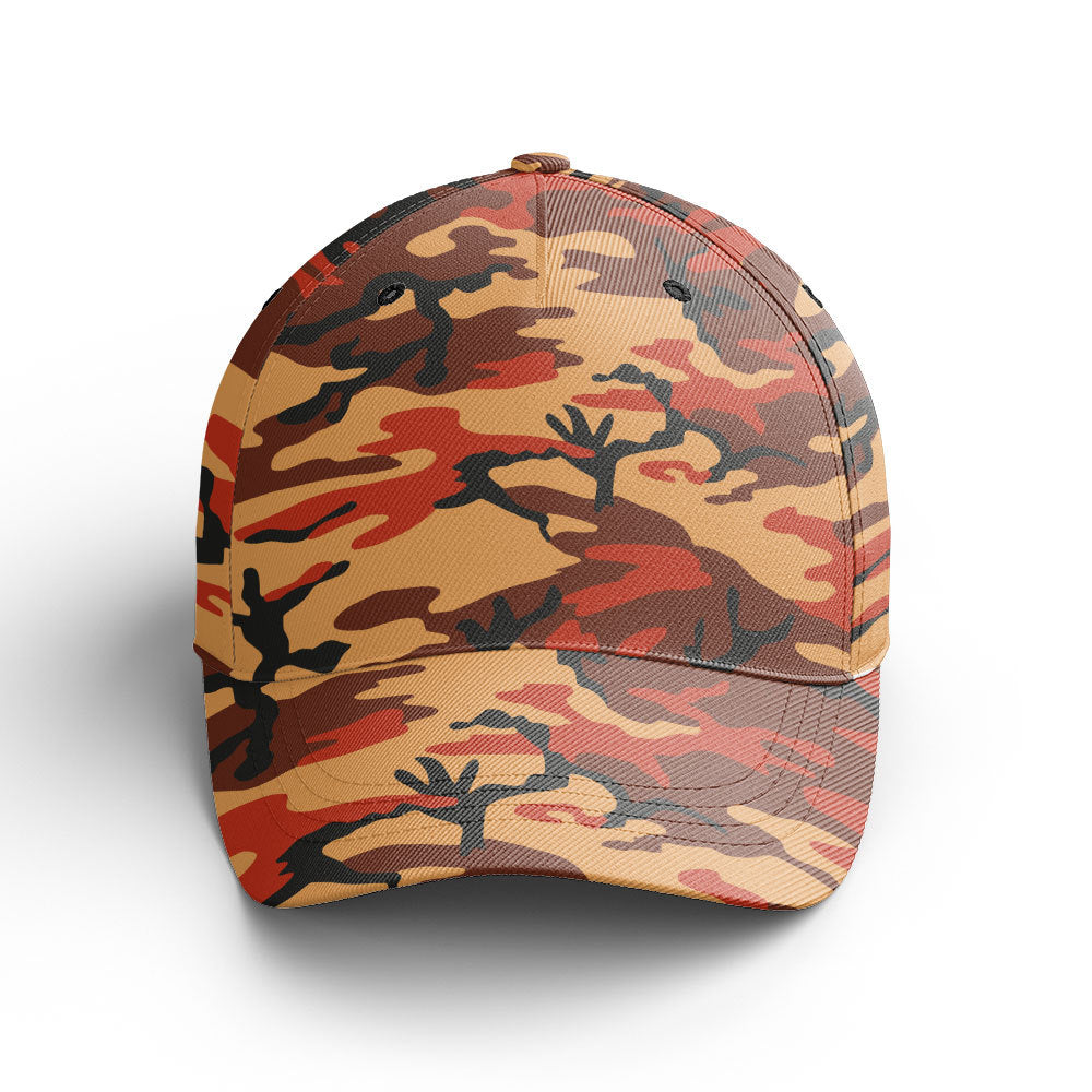 CustomsPig Flecktarn Red Brown German World War II Camouflage Patterns Classic Cap