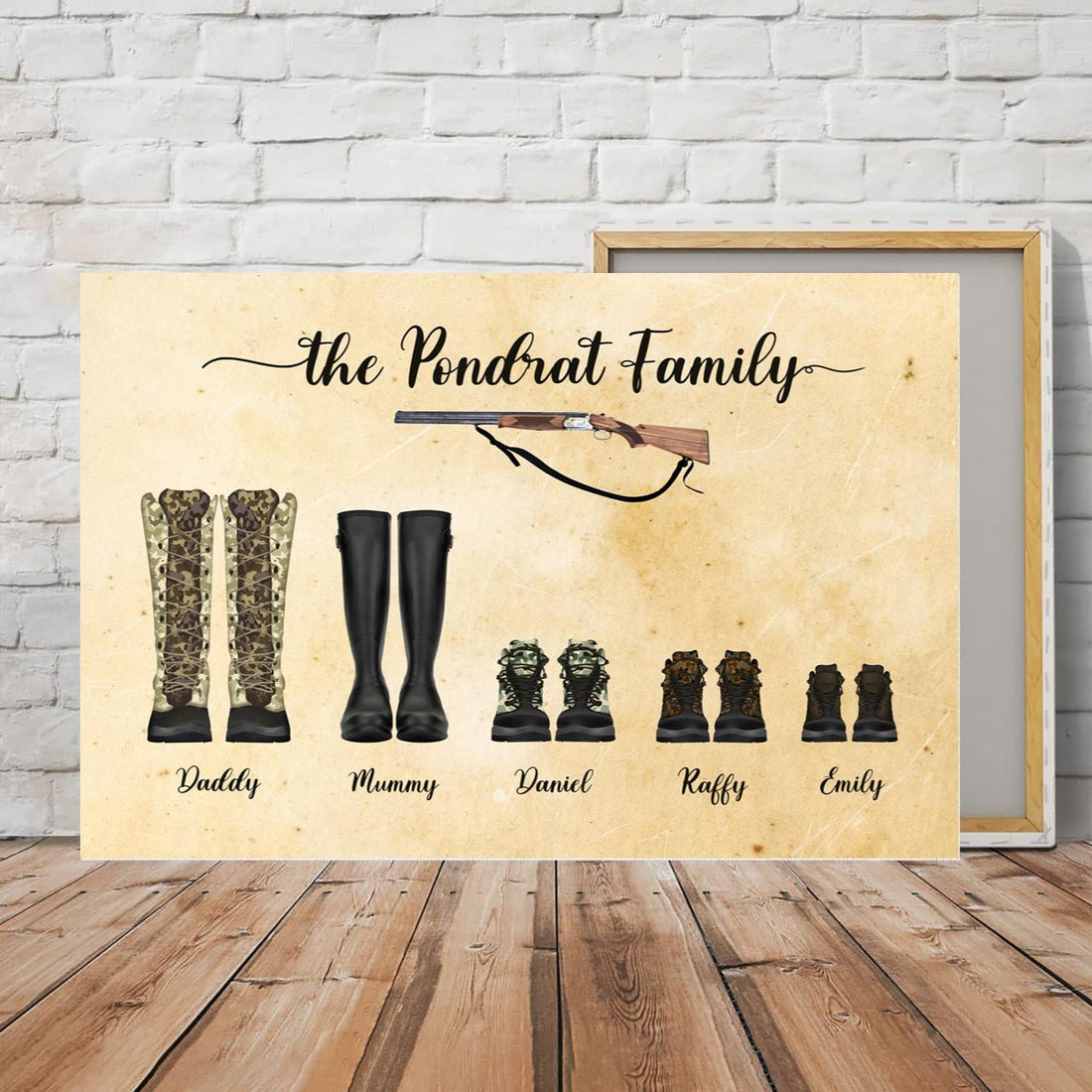 Customized Canvas Poster Wall Art Hunting Boots Style