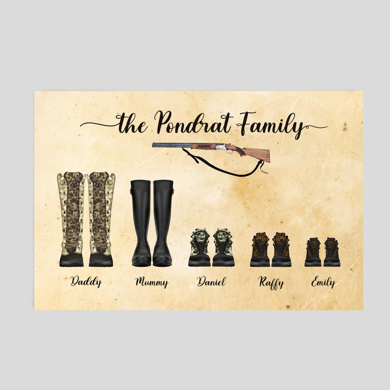 Customized Canvas Poster Wall Art Hunting Boots Style