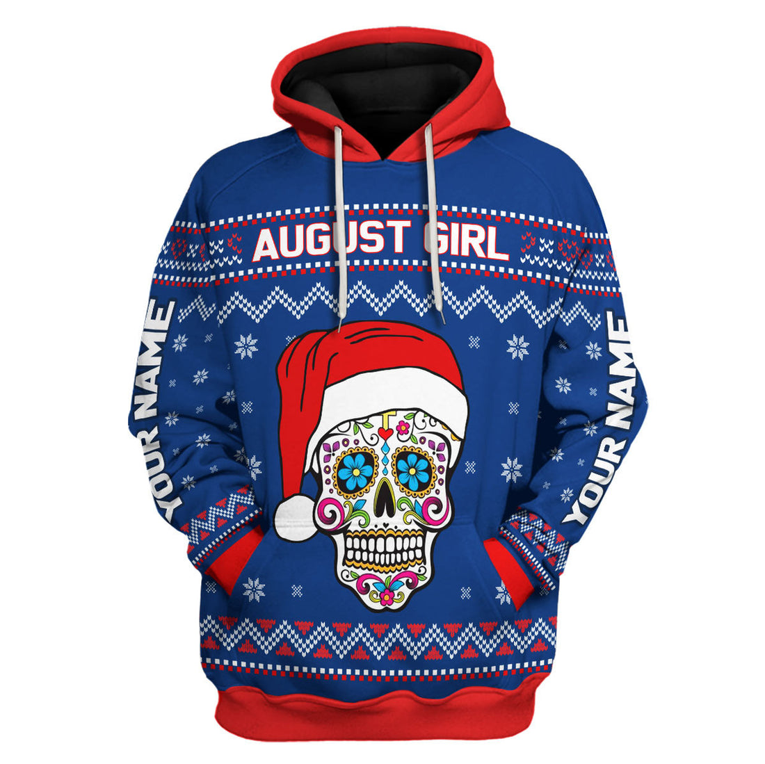CustomsPig Personalized Hoodie August Girl I Am Who I Am All Over Printed