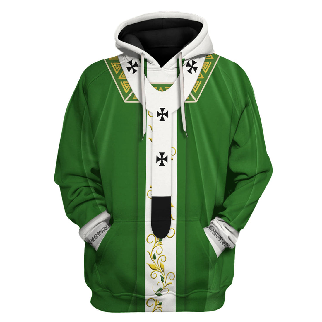 Tracksuit Tops Pullover Sweatshirt Pope Francis in Green Liturgical Vestment 3D Apparel