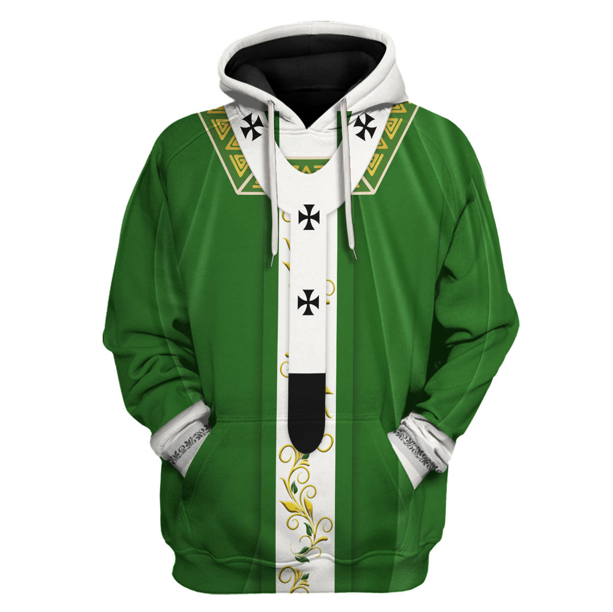 Tracksuit Tops Pullover Sweatshirt Pope Francis in Green Liturgical Vestment 3D Apparel
