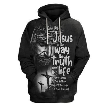 Customspig Tops Pullover Sweatshirt Sweatshirt Jesus Is The Way, The Truth, And The Life 3D Apparel
