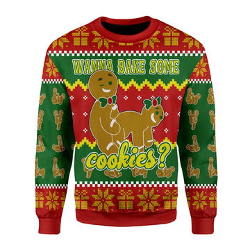 Customspig Christmas Sweater Wanna Bake Some Cookies? 3D Apparel