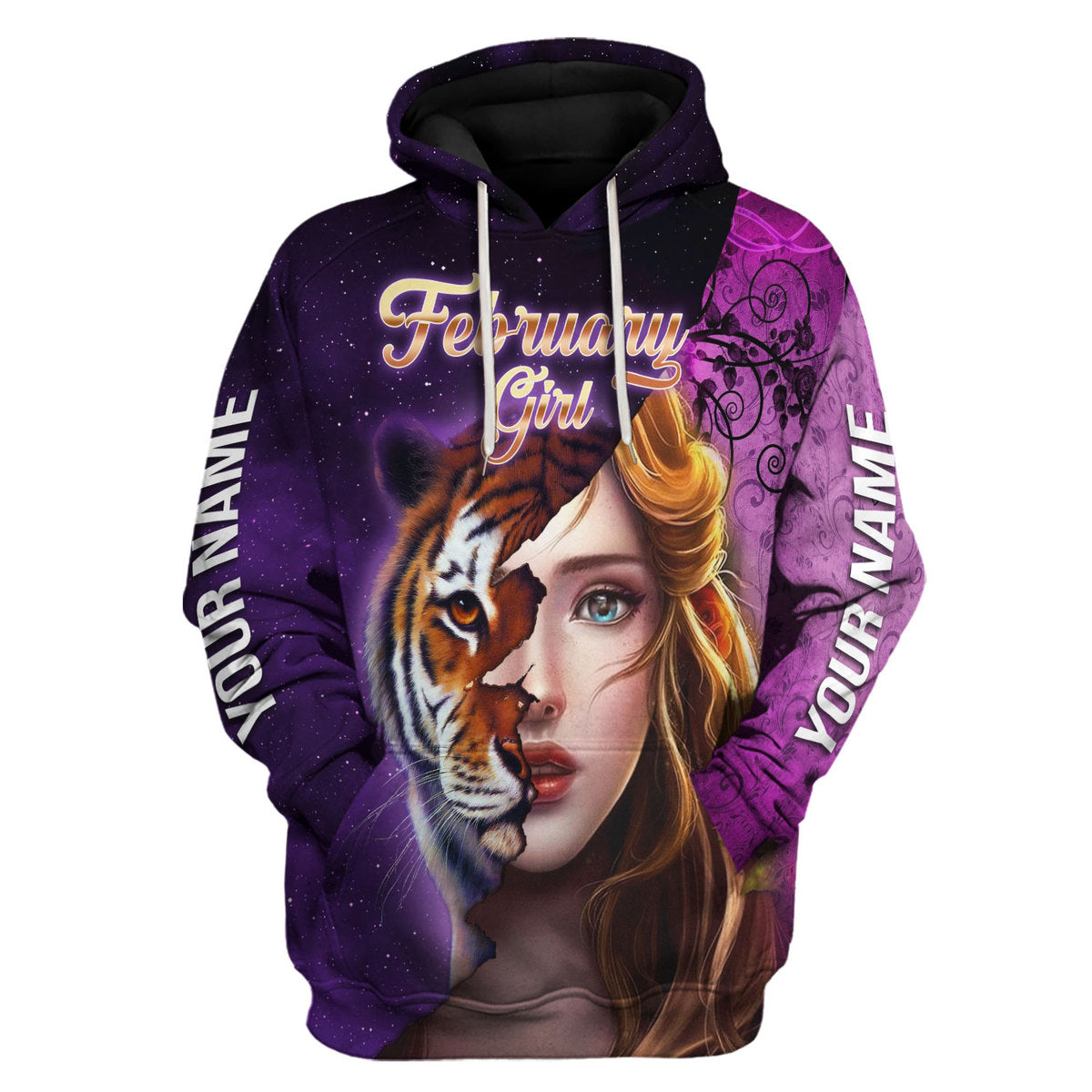CustomsPig Personalized Hoodie As A February Girl All Over Printed