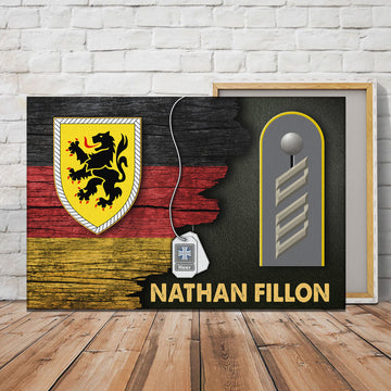 CustomsPig Lion (Heraldry) German Coat of Arms Heer Half Flag With Military Ranks/Insignia Canvas