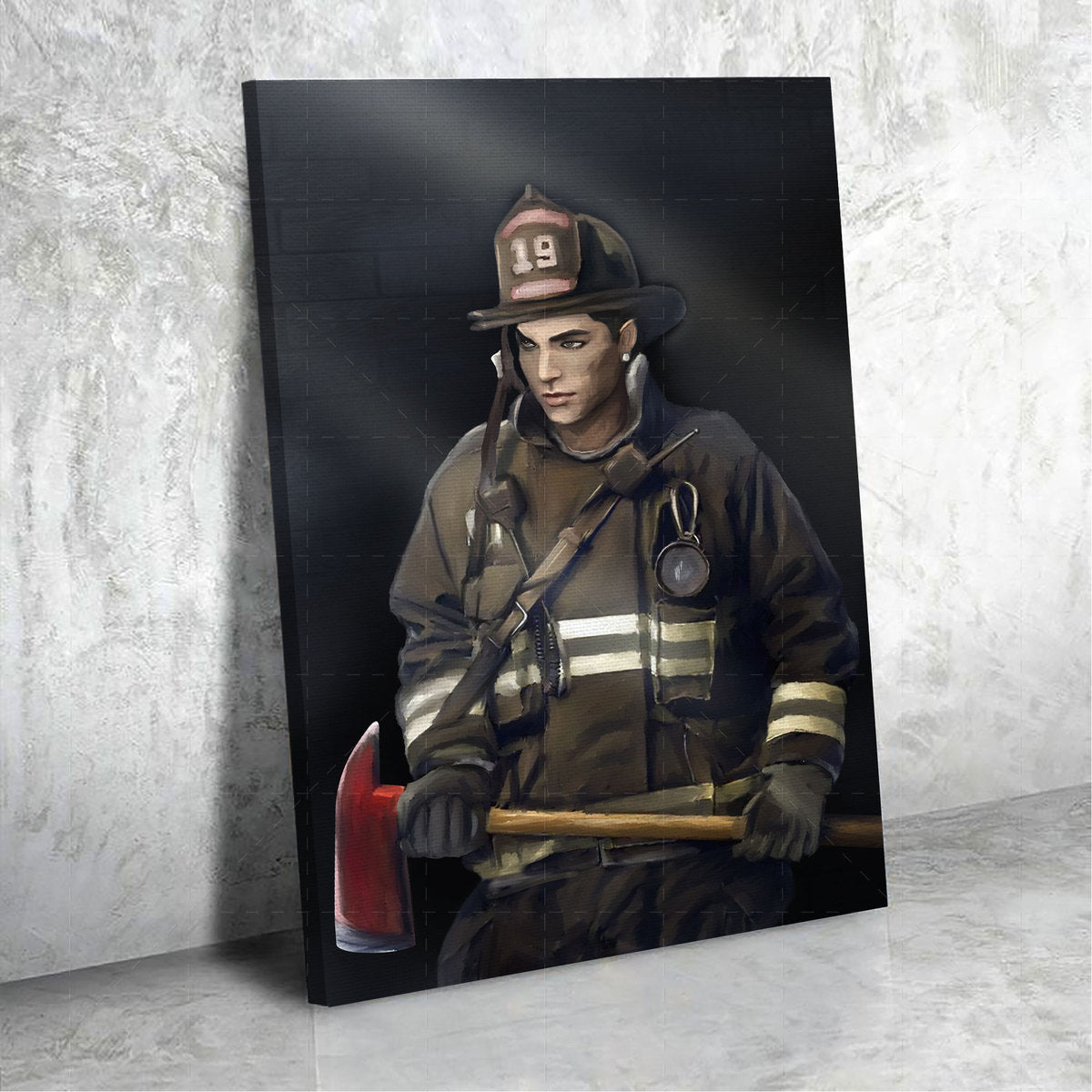 Personalized Canvas Firefighter