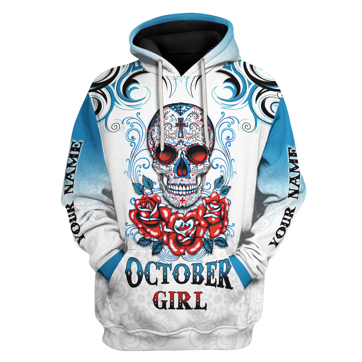 CustomsPig Personalized Hoodie October Girl All Over Printed