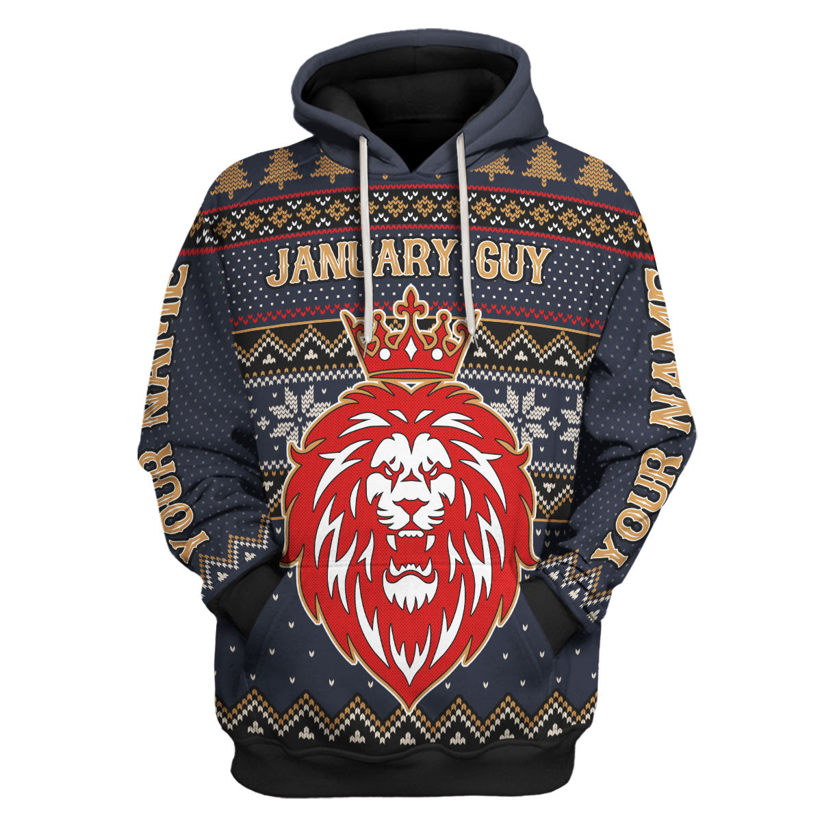 CustomsPig Personalized Hoodie January Guy All Over Printed
