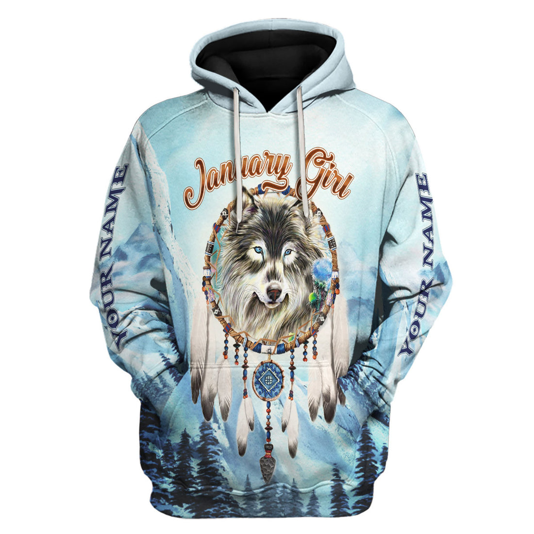 CustomsPig Personalized Hoodie I Am A January Girl All Over Printed