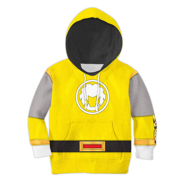 CustomsPig Power Rangers Power Rangers Ninja Storm Yellow Ranger Costumes Hoodie Sweatshirt T-shirt Kid Tops