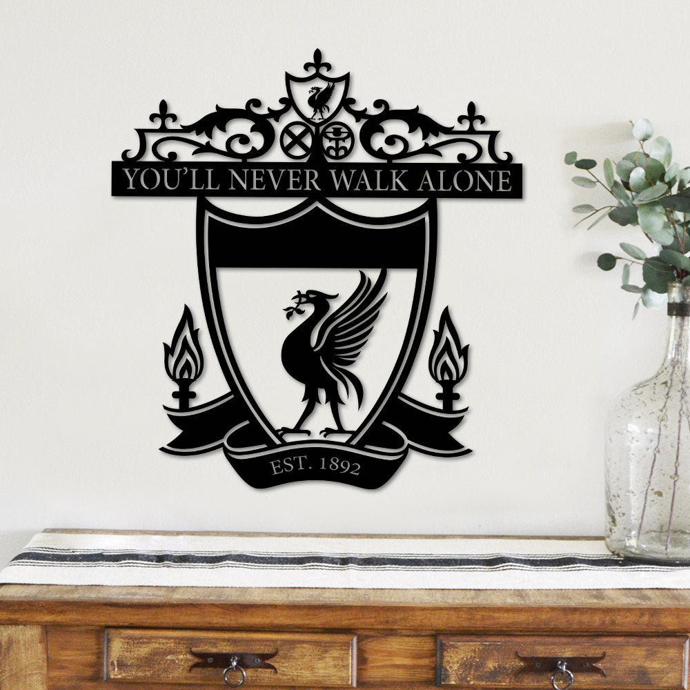 CustomsPig Liverpool - You'll Never Walk Alone Metal Wall Art Sign,Shankly Gates Hanging Wall Art