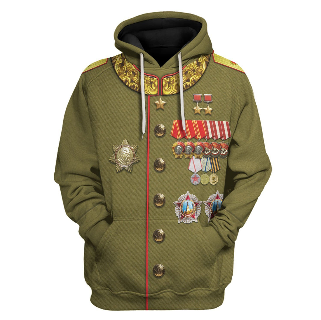 Joseph Stalin Fleece Hoodie / S Qm605