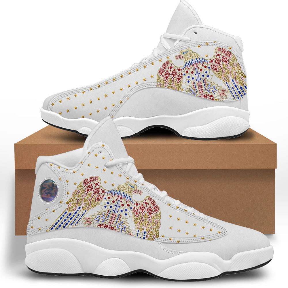 Customspig Elvis Aloha Unisex AJ13 Shoes White