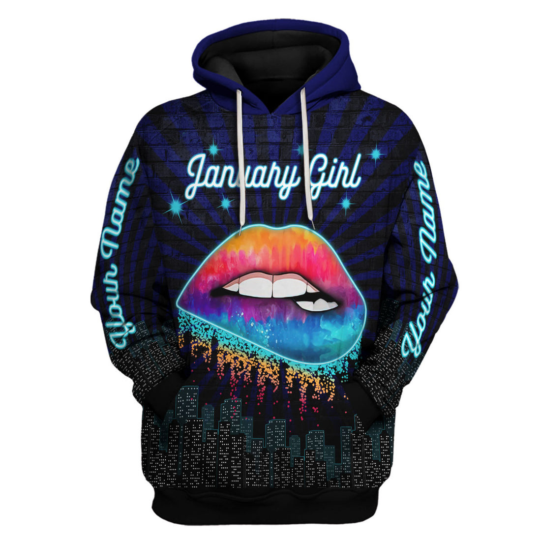 CustomsPig Personalized Tops January Girl Blue All Over Printed