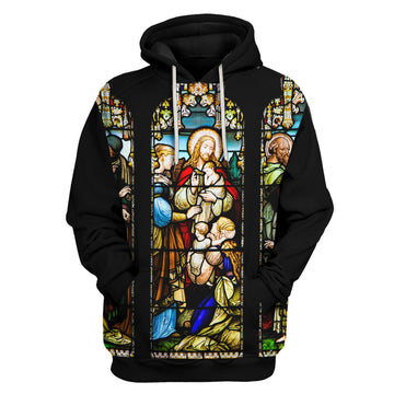 Tracksuit Tops Pullover Sweatshirt Jesus Is Lord Stained Glass 3D Apparel