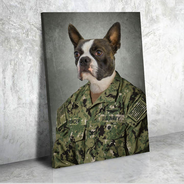 Customized Pet Photo Canvas - US Navy Working Uniform Type I