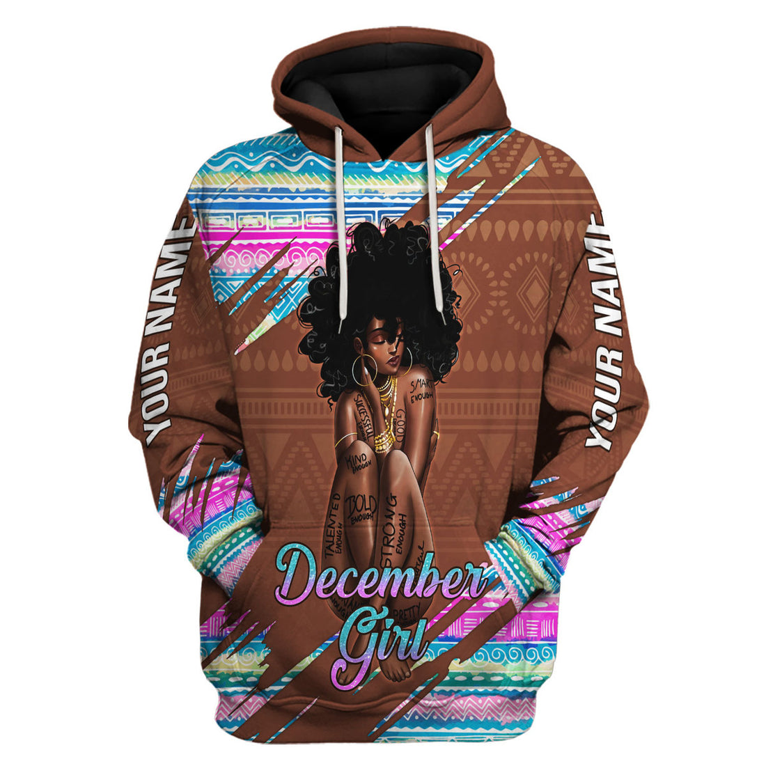 Customspig Personalized Hoodie December Girl All Over Printed