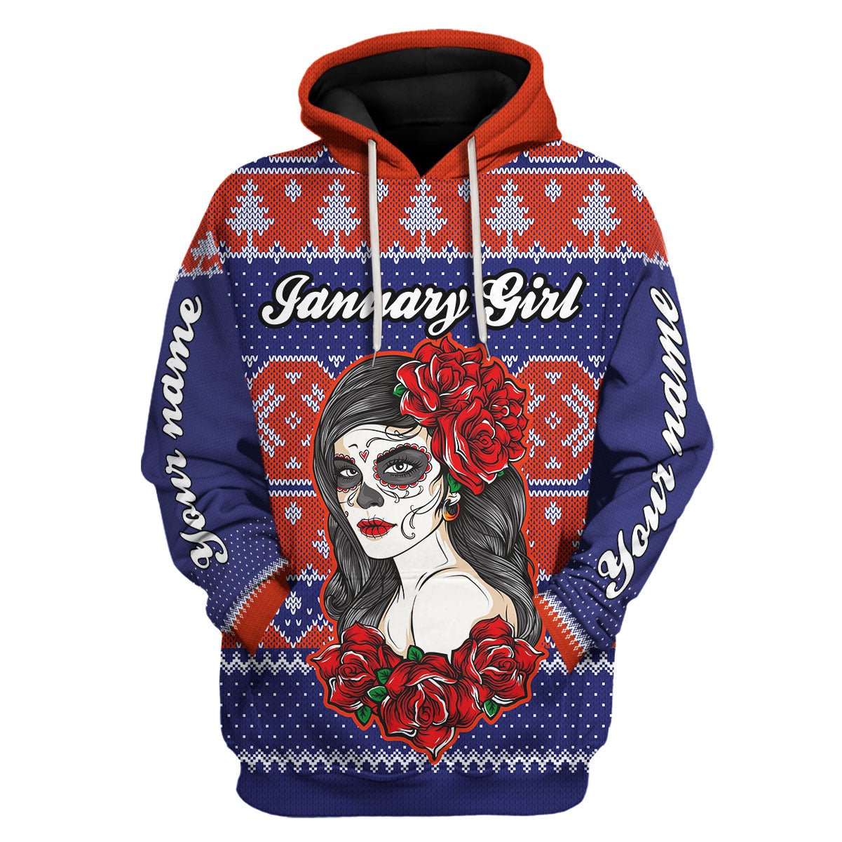 CustomsPig Personalized Hoodie January Girl All Over Printed
