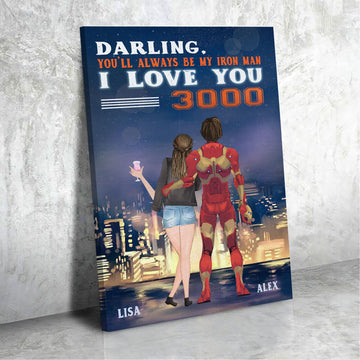 Personalized Canvas You'll Always Be My Iron Man I Love You 3000