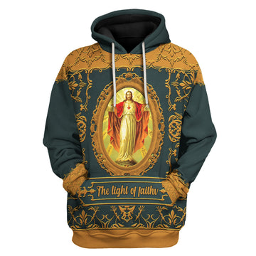 Customspig Tops Pullover Sweatshirt Christ Jesus The Light Of Faith 3D Apparel