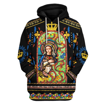 Tracksuit Tops Pullover Sweatshirt Mary Stained Glass 3D Apparel